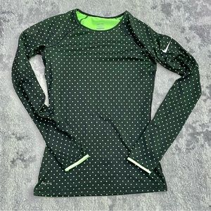 NIKE Pro DRI-FIT Long Sleeve polka dot Top